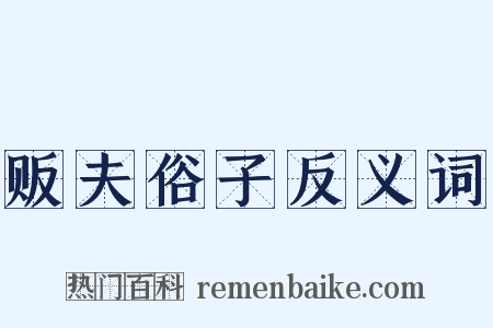 贩夫俗子反义词是什么意思的图片